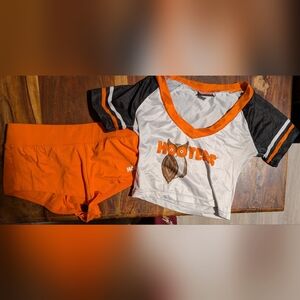 Hooters Orange and Black Outfit